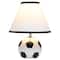 Simple Designs™ 11.5" Soccer Ball Base Table Lamp with White Shade Black Trim